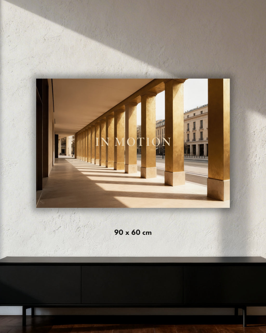 Statement Wandbild "IN MOTION" auf Alu-Dibond in der Größe 90x60 cm