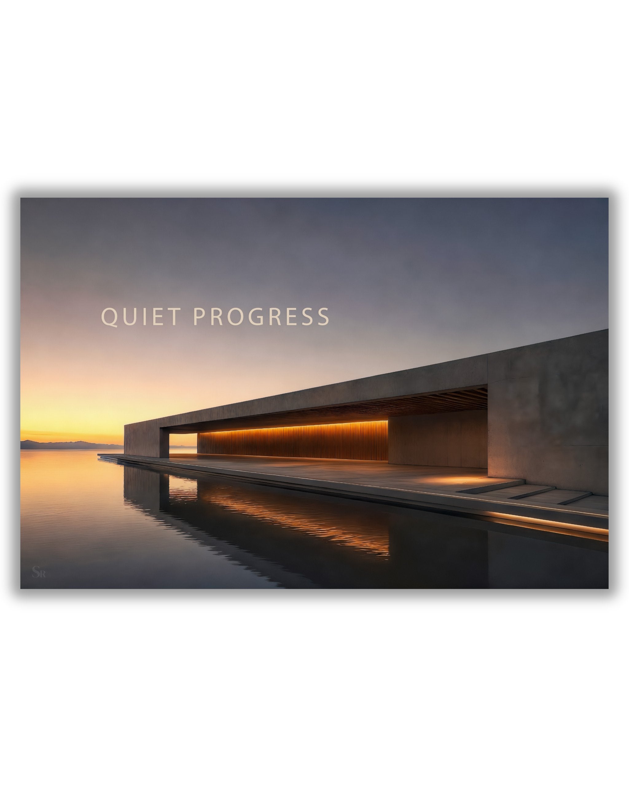 Statement Wandbild "QUIET PROGRESS" auf Alu-Dibond.