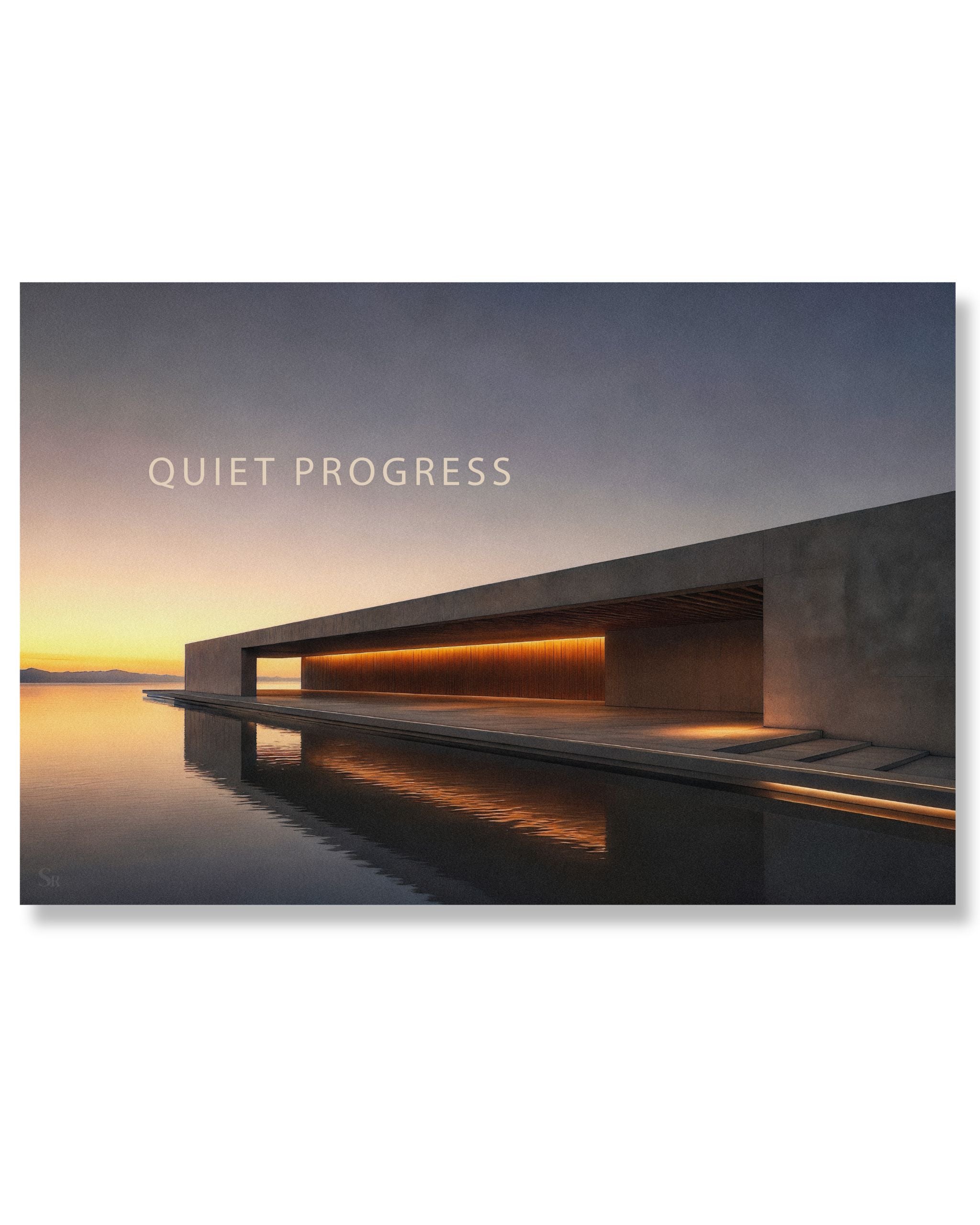 Statement Wandbild "QUIET PROGRESS" auf Alu-Dibond.