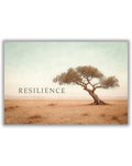 Statement Wandbild auf Alu-Dibond mit dem Statement "Resilience".