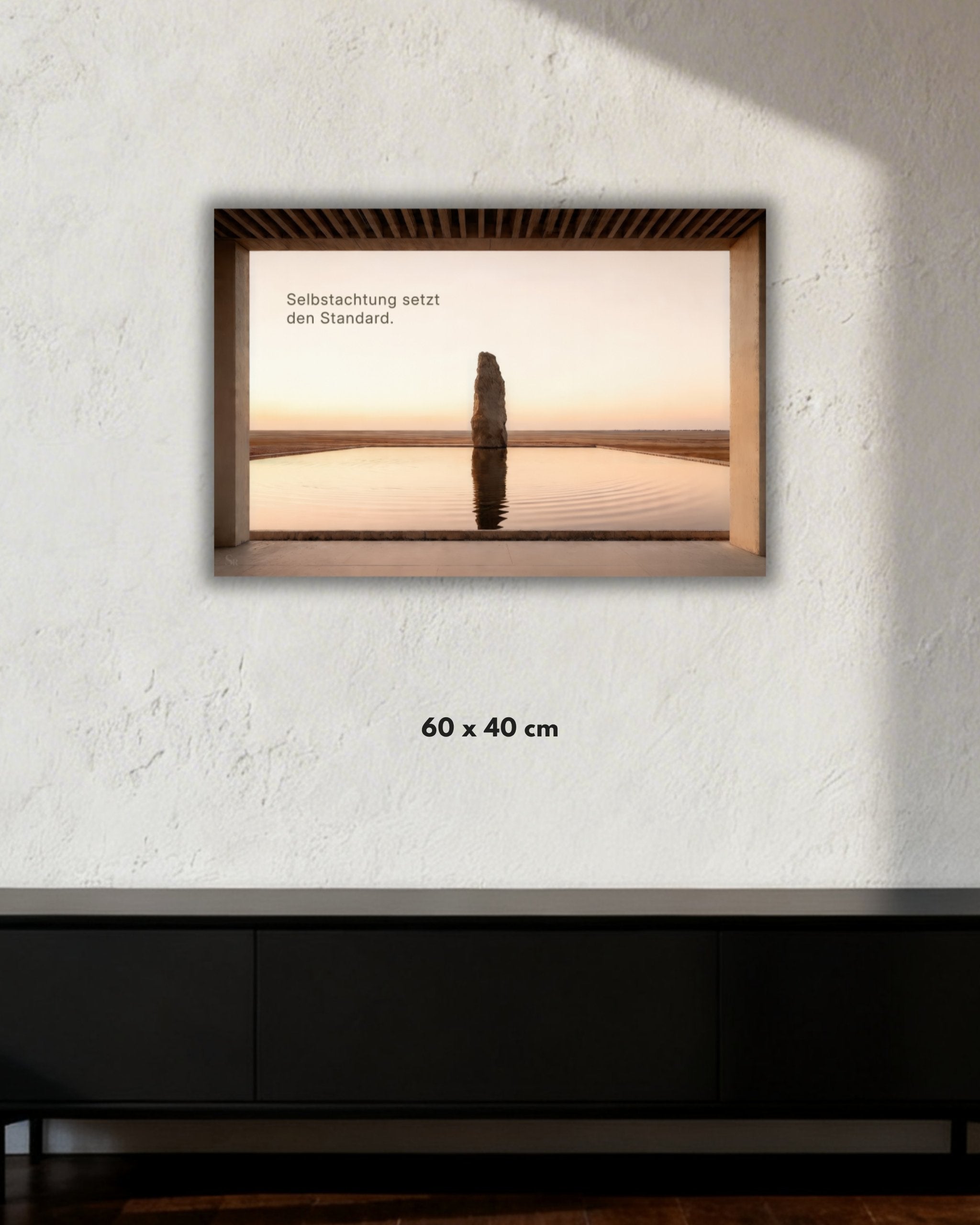 Statement Wandbild „Selbstachtung setzt den Standard“ auf Alu-Dibond 60x40 cm
