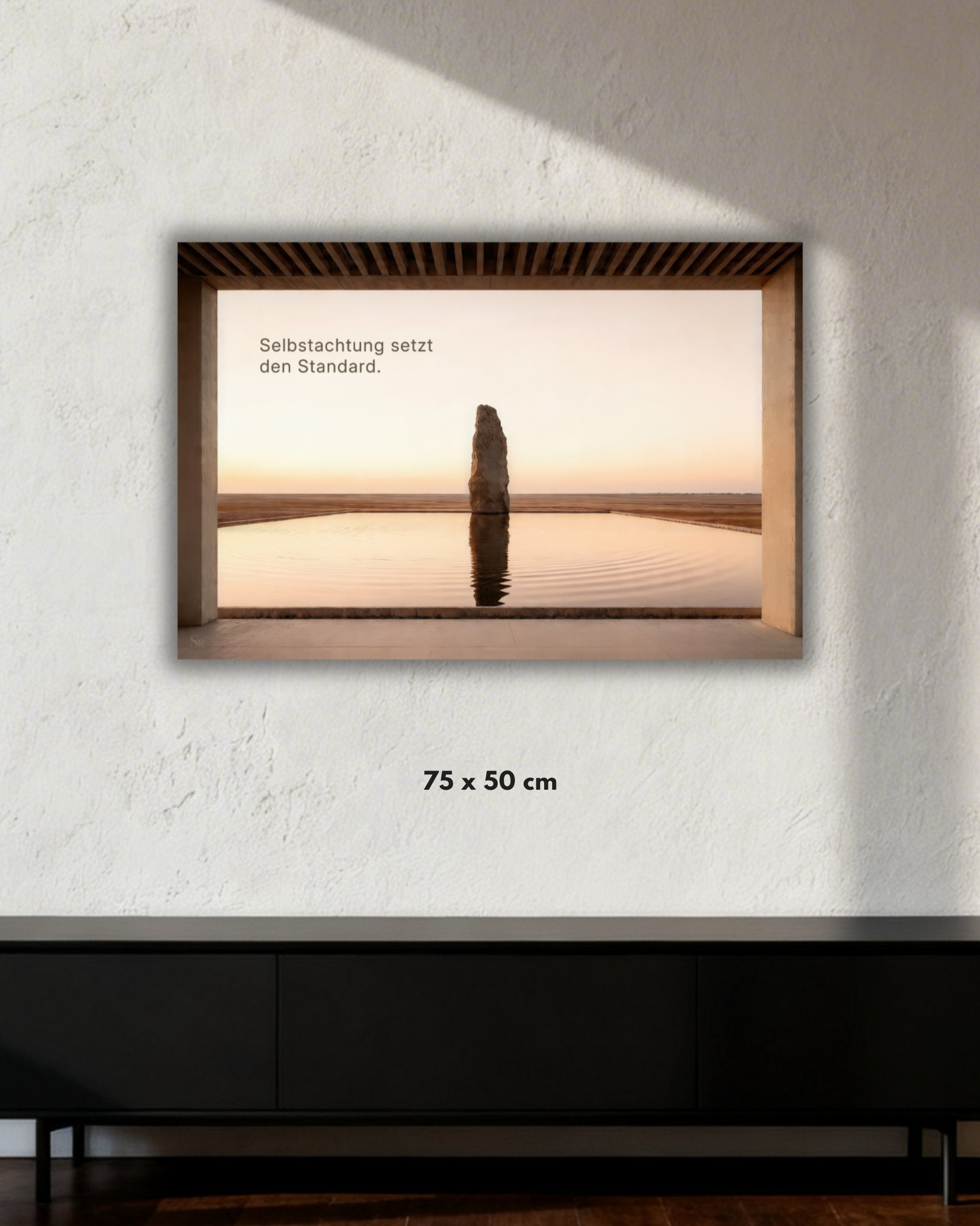 Statement Wandbild „Selbstachtung setzt den Standard“ auf Alu-Dibond 75x50 cm