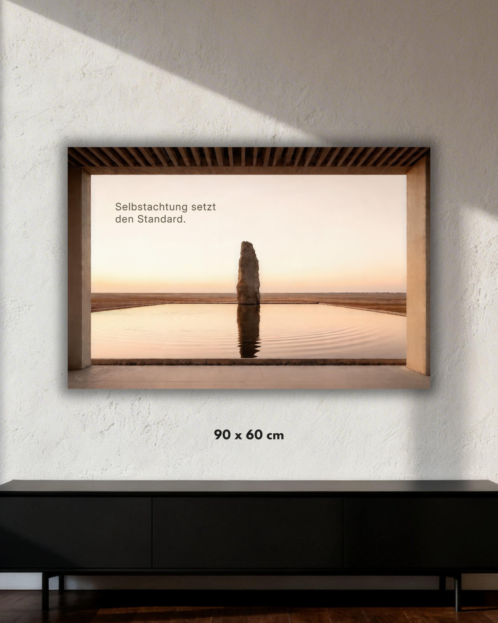 Statement Wandbild „Selbstachtung setzt den Standard“ auf Alu-Dibond 90x60 cm